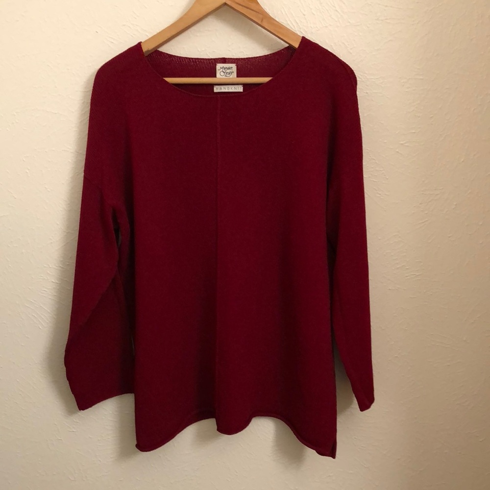 Margret O’Leary Red 3/4 Sleeve Boxy sweater